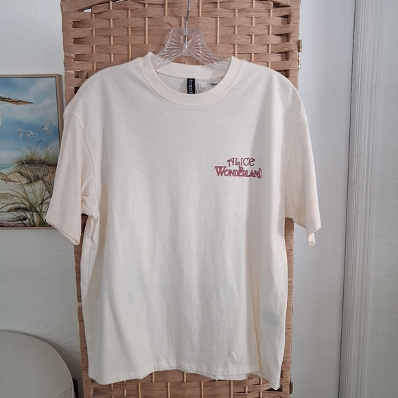 🌸H&M Disney Alice in Wonderland Womens T-Shirt - Cream Small🌸 - Picture 2 of 5